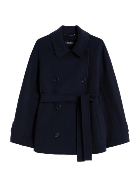 Max Mara Women's Double Breasted Pure Wool Cropped Coat - Midnight Blue