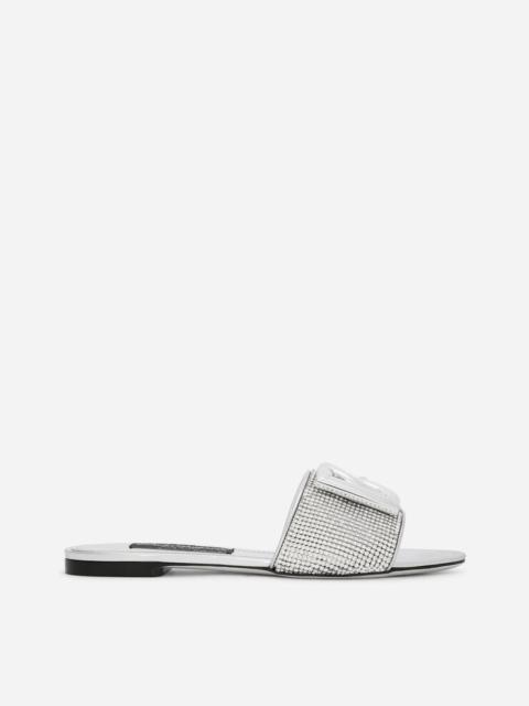 Dolce & Gabbana Crystal mesh sliders with DG logo