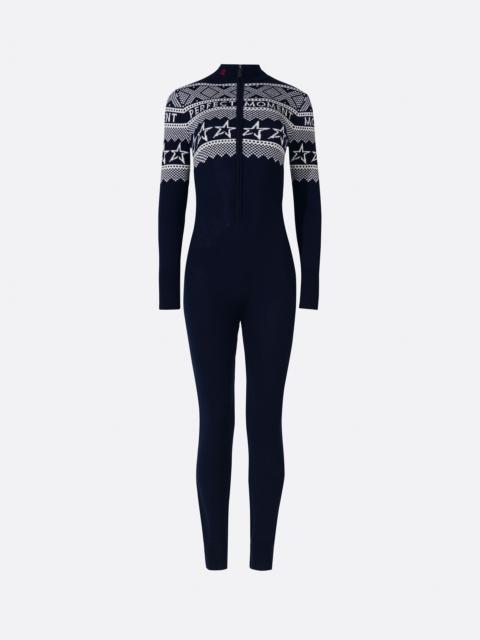 PERFECT MOMENT Intarsia-Knit Merino Wool Jumpsuit