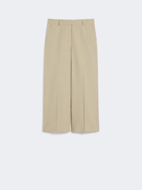 WEEKEND Max Mara Cotton and linen canvas trousers - SAND
