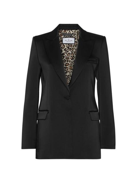 PHILIPP PLEIN crystal-skull satin blazer