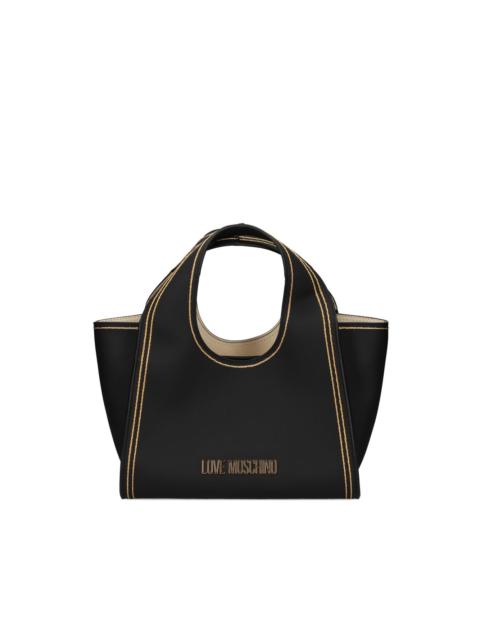 Moschino logo-plaque stitched tote bag