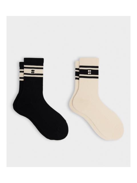 Sweaty Betty Lifestyle Ribbed Crew Sock 2 Pack