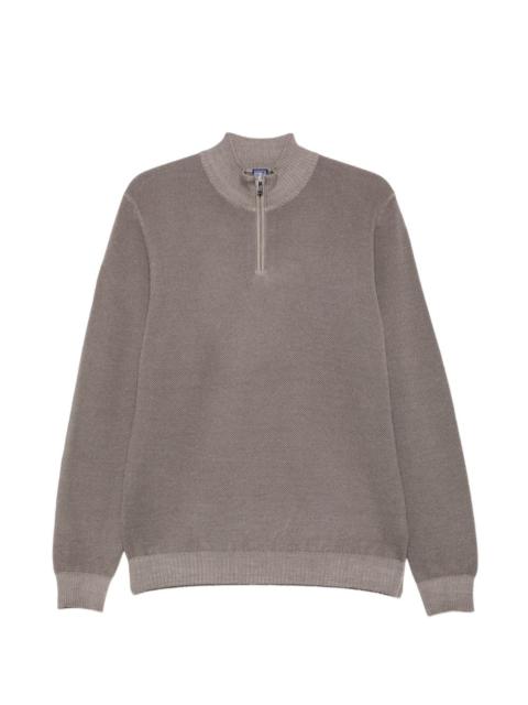FEDELI quarter-zip knitted sweater