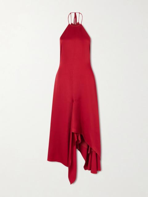 Victoria Beckham Satin Halterneck Midi Dress