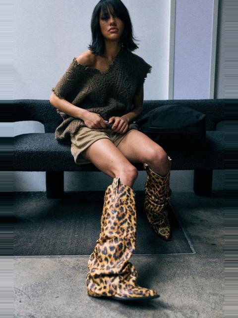 R13 Mid Cowboy Boot With Sleeve