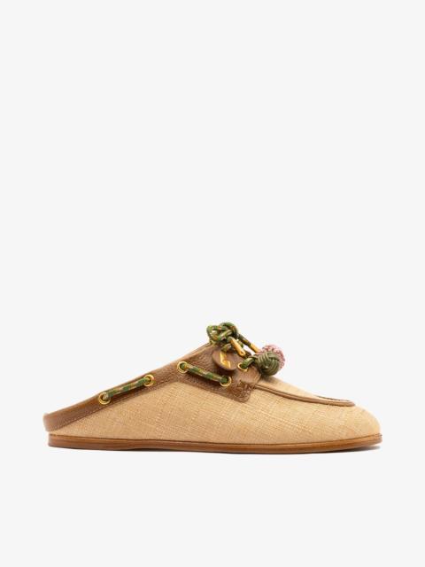 Larroudé Cyprus Mule Beige Raffia