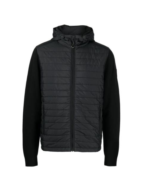 quilted-panel hooded jacket