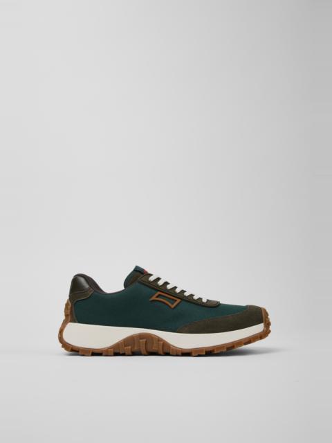 CAMPER Drift Trail Green Recycled PET and Leather Sneakers for Women.