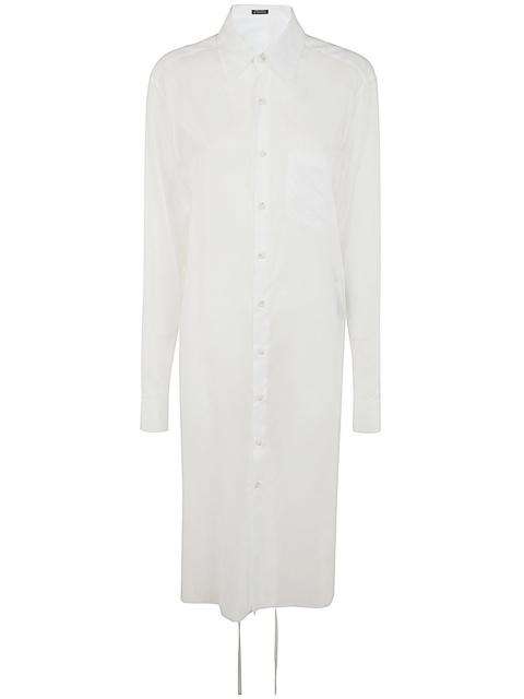 Ann Demeulemeester GABI LONG RELAX FIT SHIRT DRAPED ON BACK LIGHT COTTON VOILE WHITE