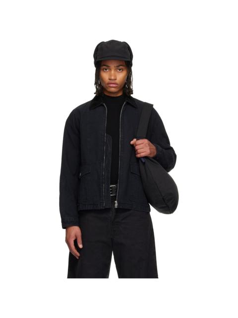 Comme des Garçons Homme Black Cotton Oxford Garment Treated Jacket