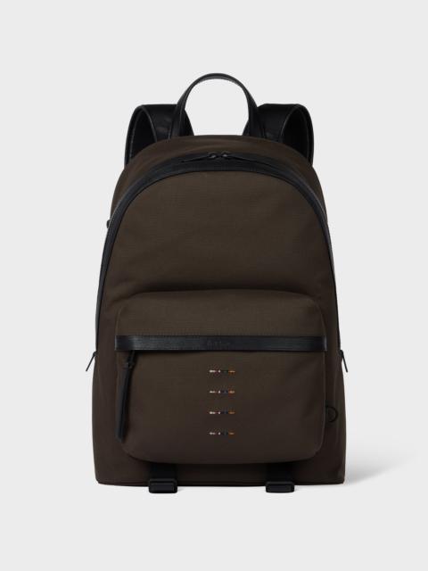 Paul Smith Khaki Cordura® Laser 'Signature Stripe' Backpack