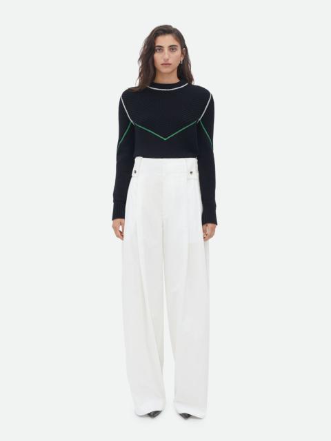 パンツ BOTTEGA VENETA COTTON BLEND WIDE LEG PANTS WITH INSIGNAS Bottega Veneta COTTON BLEND WIDE LEG PANTS WITH INSIGNAS