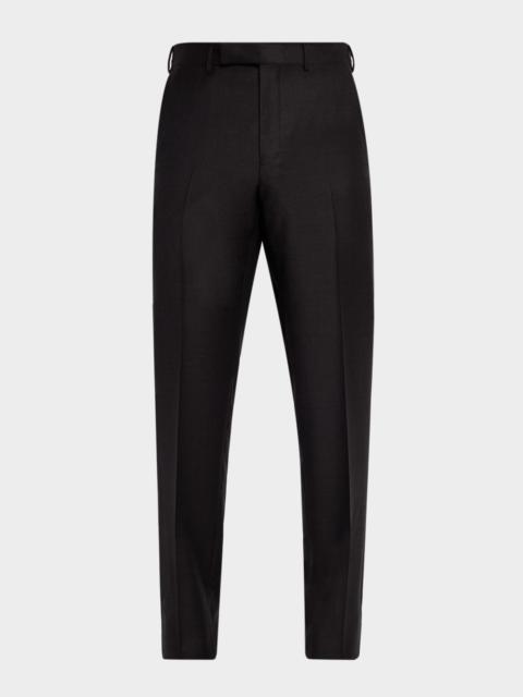 ZEGNA Men's Trofeo Wool Slim Flat-Front Trousers
