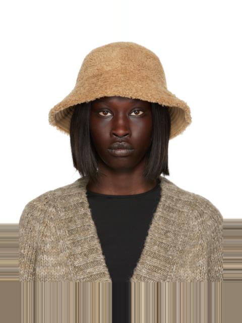Yves Salomon Beige Reversible Bob Bucket Hat