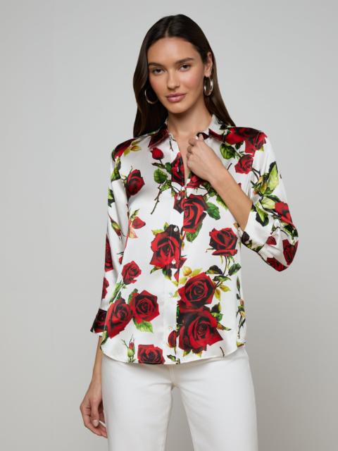 L'AGENCE Dani Silk Blouse