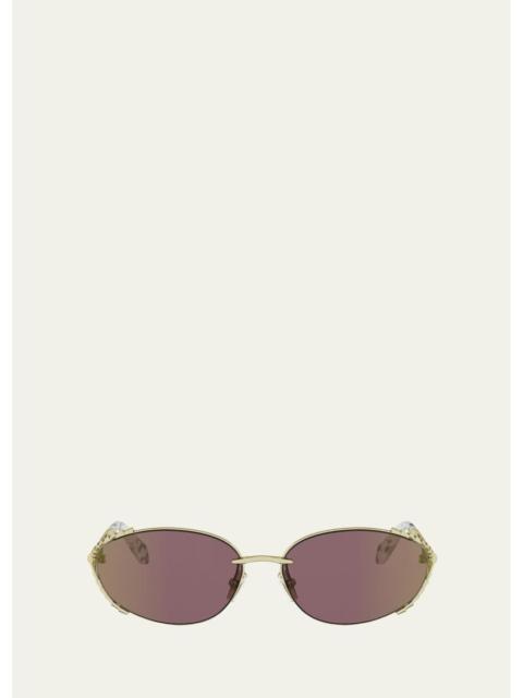 BVLGARI Serpenti 62mm Metal Oval Sunglasses
