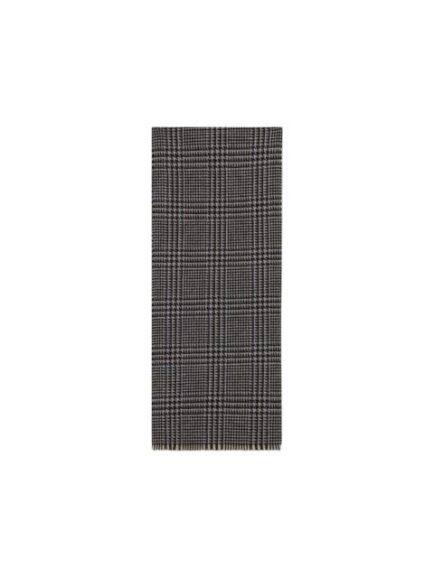SLOWEAR check-pattern fringed scarf