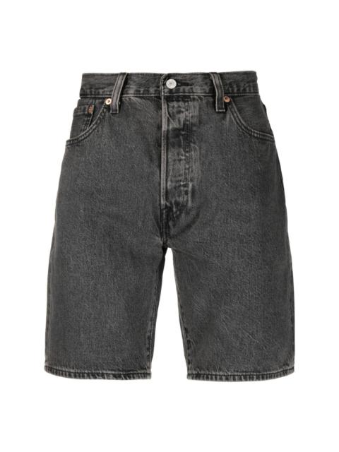 straight-leg denim shorts