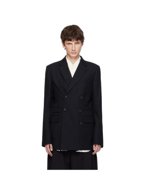 Dries Van Noten Black Regular Fit Wool Blazer