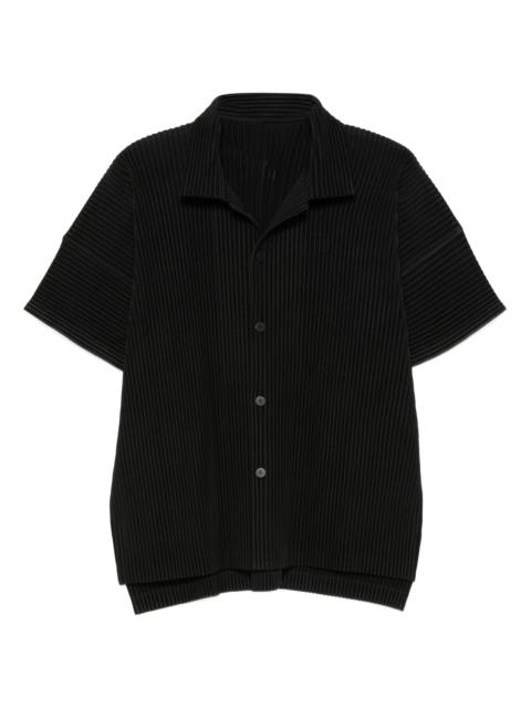 pleated short-sleeve shirt