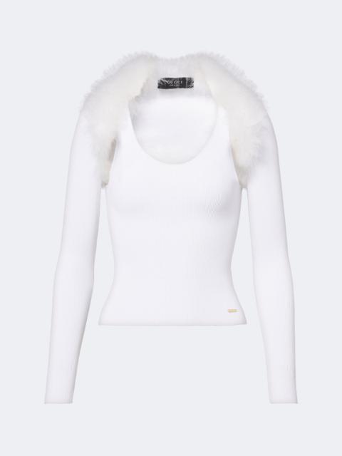 GUCCI Ribbed-knit shrug and tank top set