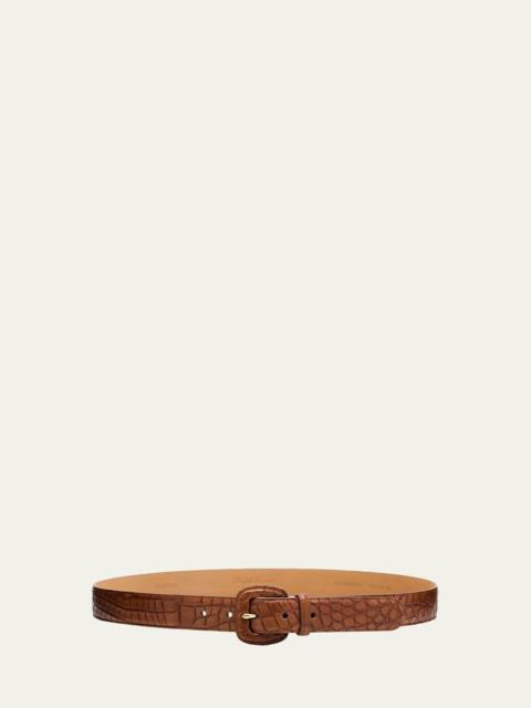 Ralph Lauren Men's Alligator Leather-Buckle Belt