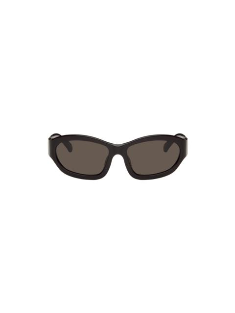 Brown Linda Farrow Edition Goggle Sunglasses