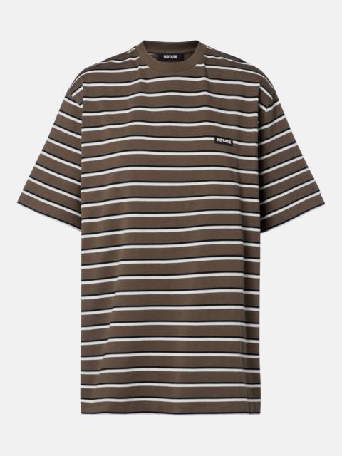 ROTATE Striped oversized cotton jersey T-shirt