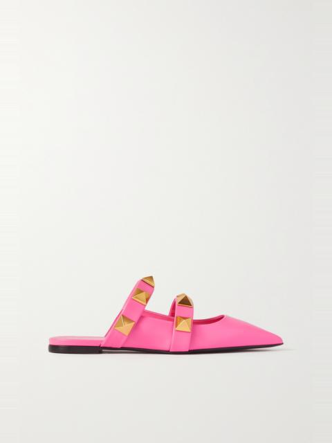 Valentino Garavani Upstud leather point-toe slippers