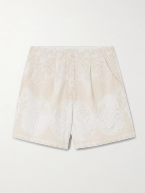 BORGO DE NOR Gwen Lace And Voile Shorts