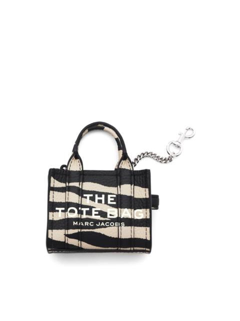 Zebra leather tote charm