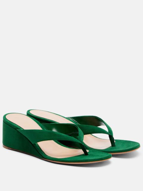 Gianvito Rossi Suede wedge thong sandals