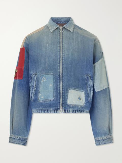 Kapital Distressed Patchwork Denim Jacket