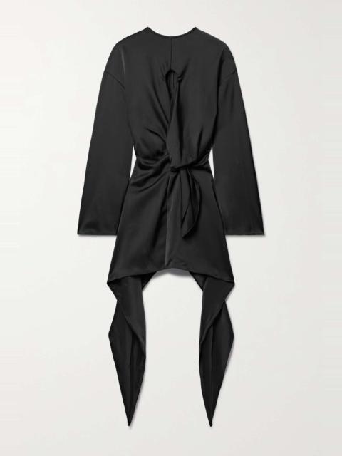 THE ATTICO Louie draped cutout satin mini dress