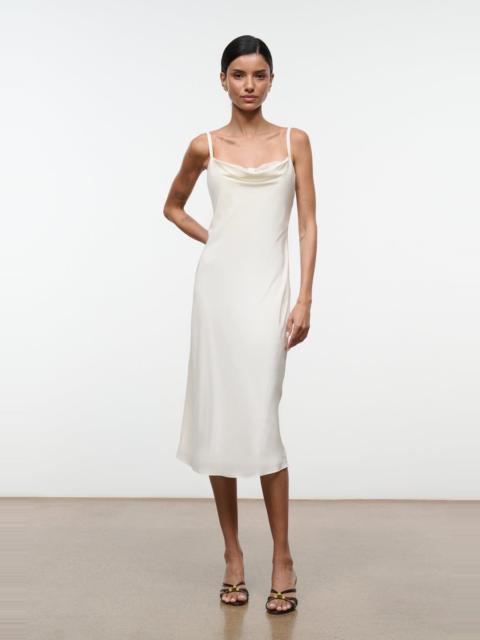STAUD STAUD EVANGELINE SILK MIDI DRESS IVORY