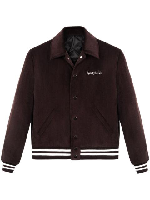 Sporty & Rich embroidered-logo bomber jacket