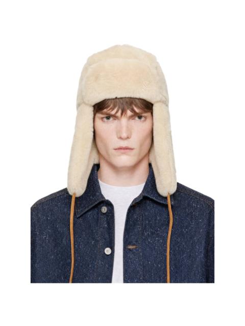 JACQUEMUS Off-White 'La Chapka' Shearling Hat