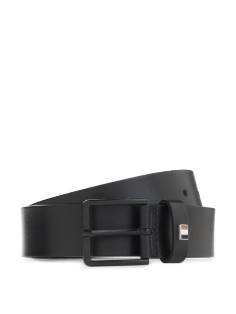 BOSS LEATHER BELT WITH MATTE BLACK HARDWARE
