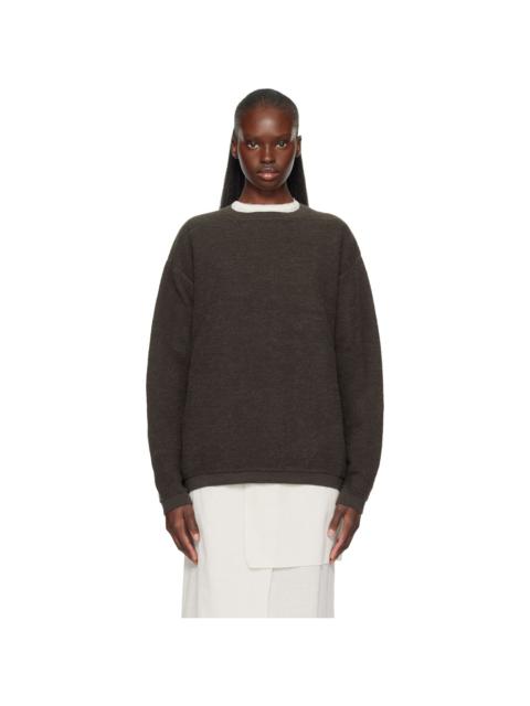 LAUREN MANOOGIAN Gray Fine Terry Crewneck Sweater
