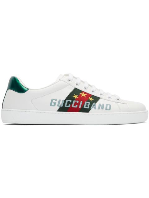 GUCCI White 'Gucci Band' New Ace Sneakers