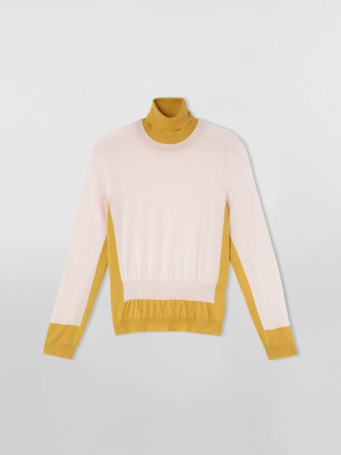 Marni LIGHT VIRGIN WOOL CARDIGAN WITH BI-COLOURED PINK INLAY