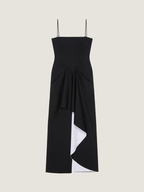 Givenchy SLICED LONG WRAPPED DRESS IN WOOL AND MOHAIR