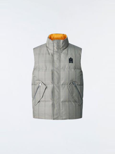 MACKAGE JOSEPH Plaid down vest with funnel collar for men