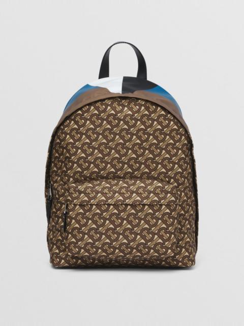 Burberry Monogram and Geometric Print Nylon Backpack