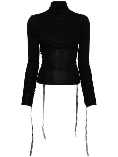 logo-strap roll-neck top