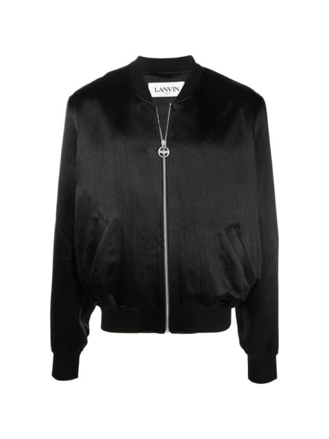 Lanvin rhinestone-embellished logo bomber jacket