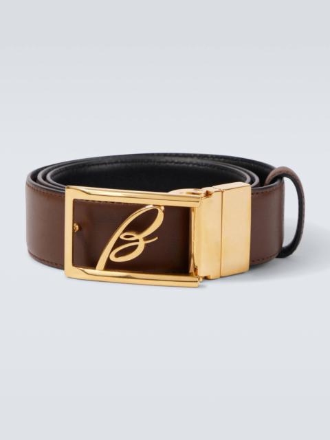 Logo reversible leather belt