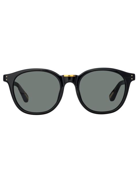 POWELL D-FRAME SUNGLASSES IN BLACK