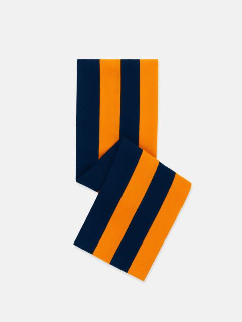 J. PRESS MADE-IN-ENGLAND NAVY & ORANGE WOOL SCHOOLBOY MUFFLER